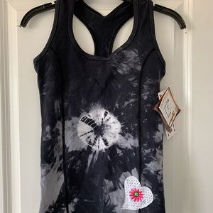 NWT Margarita Activewear Studded Supplex Tie Dye Batik Hearts Tank Top